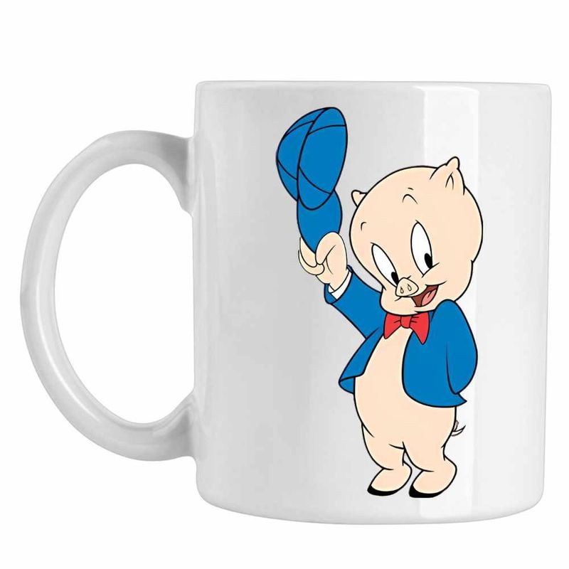 Casa si Gradina - Bucatarie si vesela - Cani si pahare - Cani si cesti - Cana Porky Looney Tunes Desene Purcelusi, CoolTrend, alba, 330ml - Infinity.ro