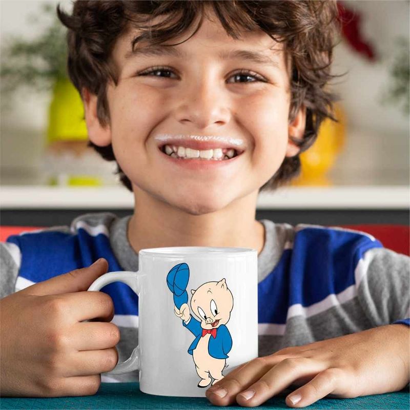 Casa si Gradina - Bucatarie si vesela - Cani si pahare - Cani si cesti - Cana Porky Looney Tunes Desene Purcelusi, CoolTrend, alba, 330ml - Infinity.ro