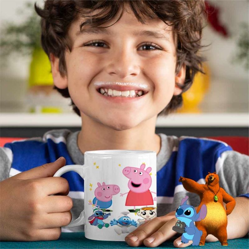 Casa si Gradina - Bucatarie si vesela - Cani si pahare - Cani si cesti - Cana Purcelusa Peppa si George Pepa CoolTrend, alba, 330ml - Infinity.ro
