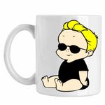 Casa si Gradina - Bucatarie si vesela - Cani si pahare - Cani si cesti - Cana Johnny Bravo Bebelus Blond Ochelari, CoolTrend, alba, 330ml - Infinity.ro