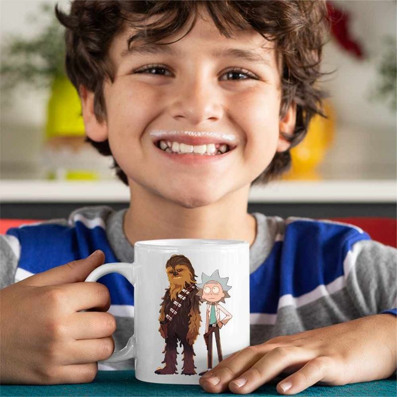 Casa si Gradina - Bucatarie si vesela - Cani si pahare - Cani si cesti - Cana Rick and Morty Chewbacca Star Wars, CoolTrend, alba, 330ml - Infinity.ro