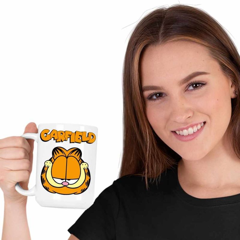 Casa si Gradina - Bucatarie si vesela - Cani si pahare - Cani si cesti - Cana Garfield Cap Pisoi Portocaliu, CoolTrend, alba, 330ml - Infinity.ro