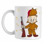 Casa si Gradina - Bucatarie si vesela - Cani si pahare - Cani si cesti - Cana Bugs Bunny Elmer Fudd Vanator CoolTrend, alba, 330ml - Infinity.ro