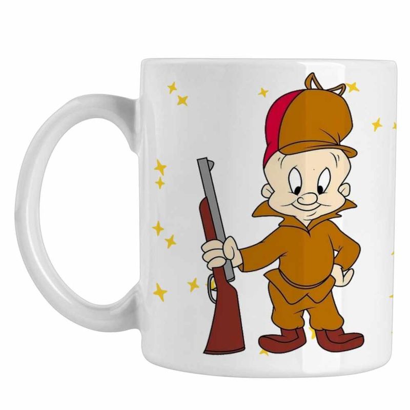 Casa si Gradina - Bucatarie si vesela - Cani si pahare - Cani si cesti - Cana Bugs Bunny Elmer Fudd Vanator CoolTrend, alba, 330ml - Infinity.ro