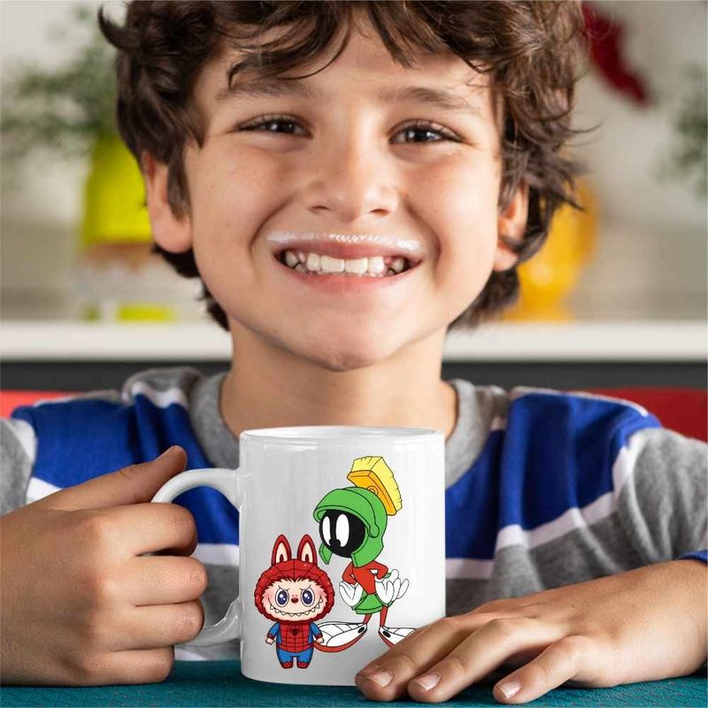 Casa si Gradina - Bucatarie si vesela - Cani si pahare - Cani si cesti - Cana Labubu Spiderman Extraterestru Marvin Looney, CoolTrend, alba, 330ml - Infinity.ro