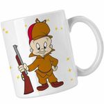 Casa si Gradina - Bucatarie si vesela - Cani si pahare - Cani si cesti - Cana Bugs Bunny Elmer Fudd Vanator CoolTrend, alba, 330ml - Infinity.ro