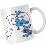 Casa si Gradina - Bucatarie si vesela - Cani si pahare - Cani si cesti - Cana Strumfii Neindemanaticul Impiedicatul CoolTrend, alba, 330ml - Infinity.ro
