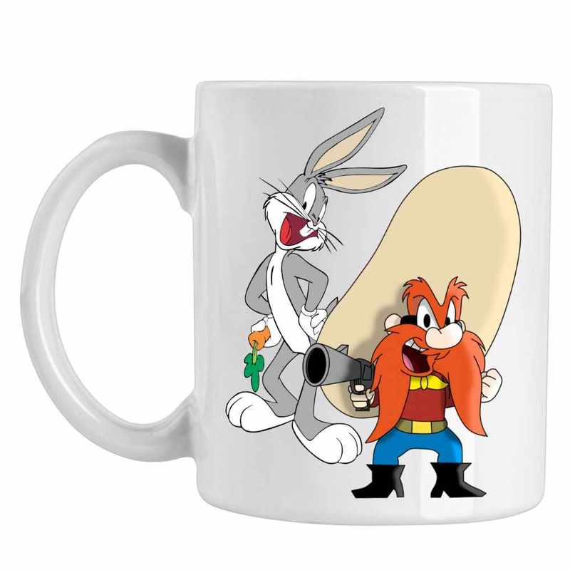 Casa si Gradina - Bucatarie si vesela - Cani si pahare - Cani si cesti - Cana Yosemite Sam Bugs Bunny, CoolTrend, alba, 330ml - Infinity.ro