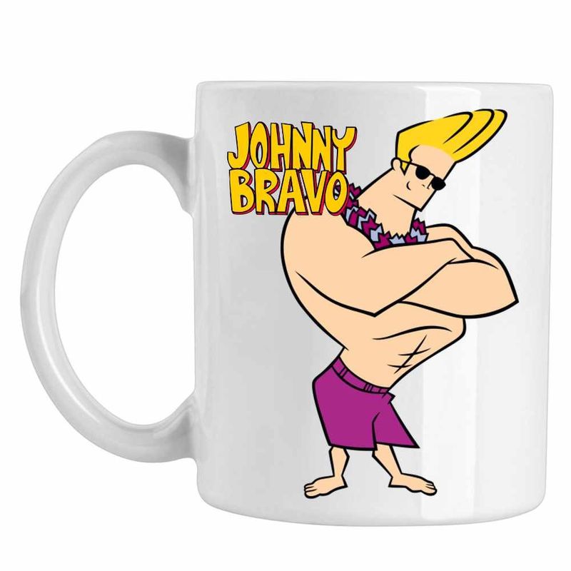 Casa si Gradina - Bucatarie si vesela - Cani si pahare - Cani si cesti - Cana Johnny Bravo Hawaii Plaja Fitness, CoolTrend, alba, 330ml - Infinity.ro