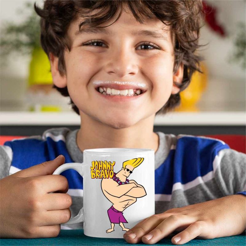 Casa si Gradina - Bucatarie si vesela - Cani si pahare - Cani si cesti - Cana Johnny Bravo Hawaii Plaja Fitness, CoolTrend, alba, 330ml - Infinity.ro