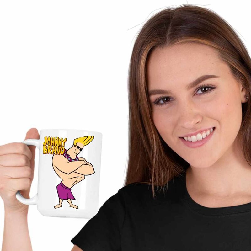Casa si Gradina - Bucatarie si vesela - Cani si pahare - Cani si cesti - Cana Johnny Bravo Hawaii Plaja Fitness, CoolTrend, alba, 330ml - Infinity.ro