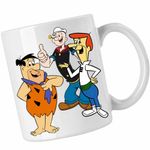 Casa si Gradina - Bucatarie si vesela - Cani si pahare - Cani si cesti - Cana Popeye Marinarul Flintston Jetson Desene Vechi, CoolTrend, alba, 330ml - Infinity.ro