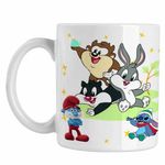 Casa si Gradina - Bucatarie si vesela - Cani si pahare - Cani si cesti - Cana Bugs Bunny Diavol Tasmanian Daffy Duck Bebelusi Taz CoolTrend, alba, 330ml - Infinity.ro