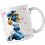 Casa si Gradina - Bucatarie si vesela - Cani si pahare - Cani si cesti - Cana Smurfette Strumfii Strumfita Elf CoolTrend, alba, 330ml - Infinity.ro