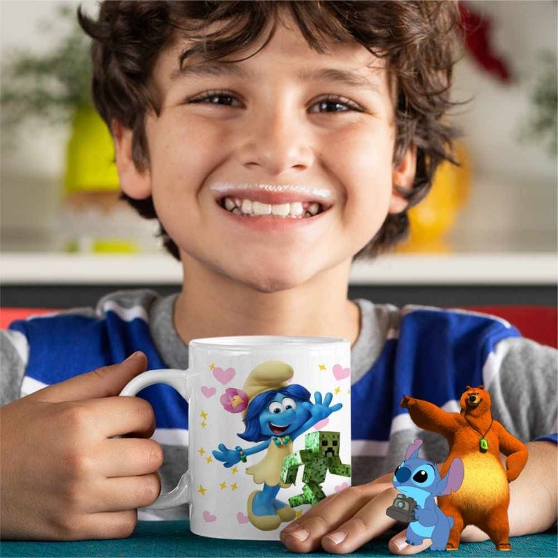Casa si Gradina - Bucatarie si vesela - Cani si pahare - Cani si cesti - Cana Smurf Blossom Strumfii CoolTrend, alba, 330ml - Infinity.ro