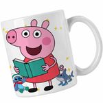 Casa si Gradina - Bucatarie si vesela - Cani si pahare - Cani si cesti - Cana Purcelusa Peppa Pig Citeste Carte CoolTrend, alba, 330ml - Infinity.ro