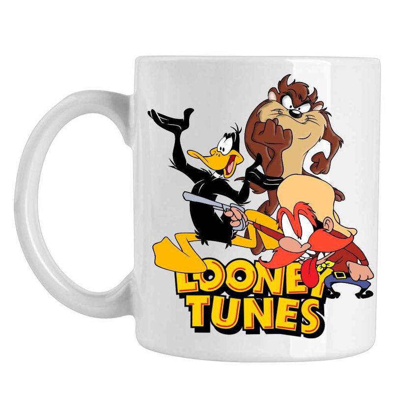 Casa si Gradina - Bucatarie si vesela - Cani si pahare - Cani si cesti - Cana Daffy Duck Tasmanian Devil Taz Yosemite Sam, CoolTrend, alba, 330ml - Infinity.ro
