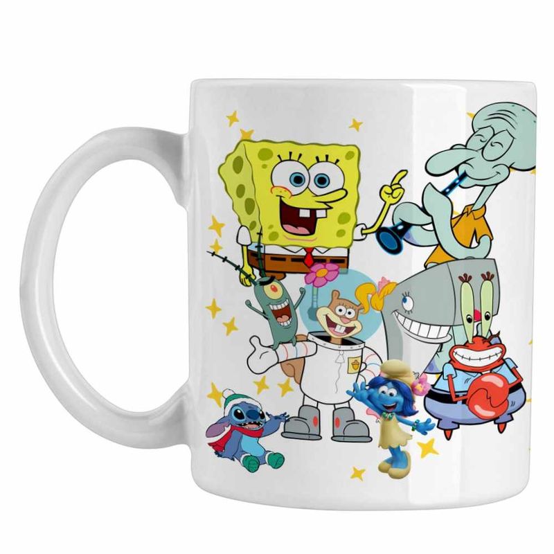 Casa si Gradina - Bucatarie si vesela - Cani si pahare - Cani si cesti - Cana SpongeBob Pantaloni Patrati Desene Animate CoolTrend, alba, 330ml - Infinity.ro