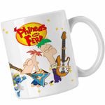 Casa si Gradina - Bucatarie si vesela - Cani si pahare - Cani si cesti - Cana Phineas and Ferb Chitara Trupa CoolTrend, alba, 330ml - Infinity.ro