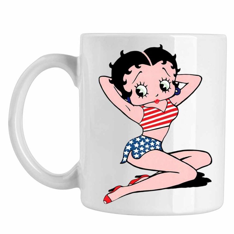 Casa si Gradina - Bucatarie si vesela - Cani si pahare - Cani si cesti - Cana Betty Boop America SUA, CoolTrend, alba, 330ml - Infinity.ro