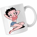 Casa si Gradina - Bucatarie si vesela - Cani si pahare - Cani si cesti - Cana Betty Boop America SUA, CoolTrend, alba, 330ml - Infinity.ro