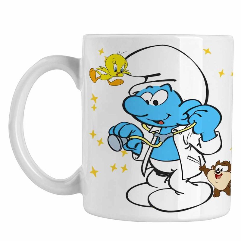 Casa si Gradina - Bucatarie si vesela - Cani si pahare - Cani si cesti - Cana Strumfii Doctor Medic CoolTrend, alba, 330ml - Infinity.ro