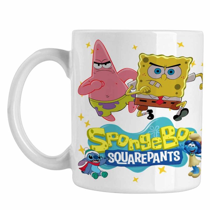Casa si Gradina - Bucatarie si vesela - Cani si pahare - Cani si cesti - Cana Spongebob Dublat Sponge Bob Atac CoolTrend, alba, 330ml - Infinity.ro