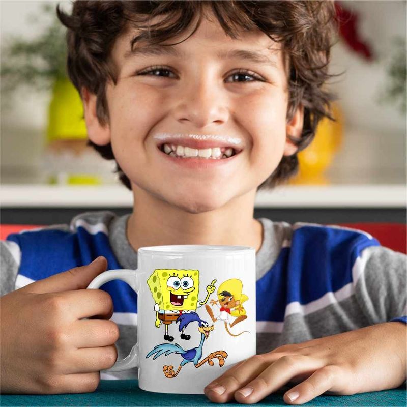 Casa si Gradina - Bucatarie si vesela - Cani si pahare - Cani si cesti - Cana Speedy Gonzales SpongeBob Road Runner, CoolTrend, alba, 330ml - Infinity.ro