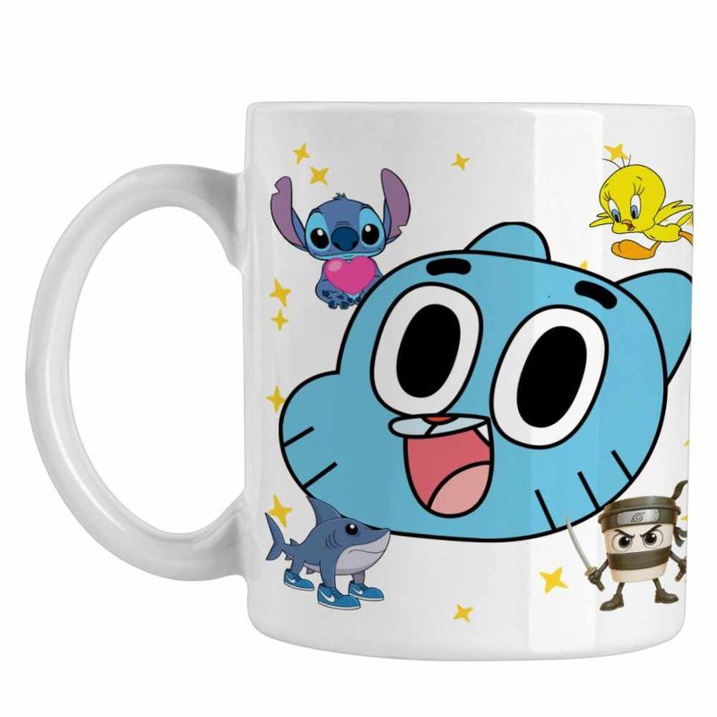 Casa si Gradina - Bucatarie si vesela - Cani si pahare - Cani si cesti - Cana Gumball Desene Faine CoolTrend, alba, 330ml - Infinity.ro