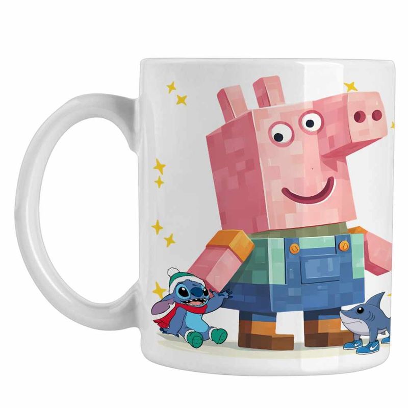 Casa si Gradina - Bucatarie si vesela - Cani si pahare - Cani si cesti - Cana Purcelusa Peppa Pig Minecraft Roblox CoolTrend, alba, 330ml - Infinity.ro