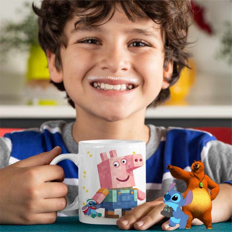 Casa si Gradina - Bucatarie si vesela - Cani si pahare - Cani si cesti - Cana Purcelusa Peppa Pig Minecraft Roblox CoolTrend, alba, 330ml - Infinity.ro