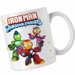 Casa si Gradina - Bucatarie si vesela - Cani si pahare - Cani si cesti - Cana Iron Man Awesome Friends CoolTrend, alba, 330ml - Infinity.ro
