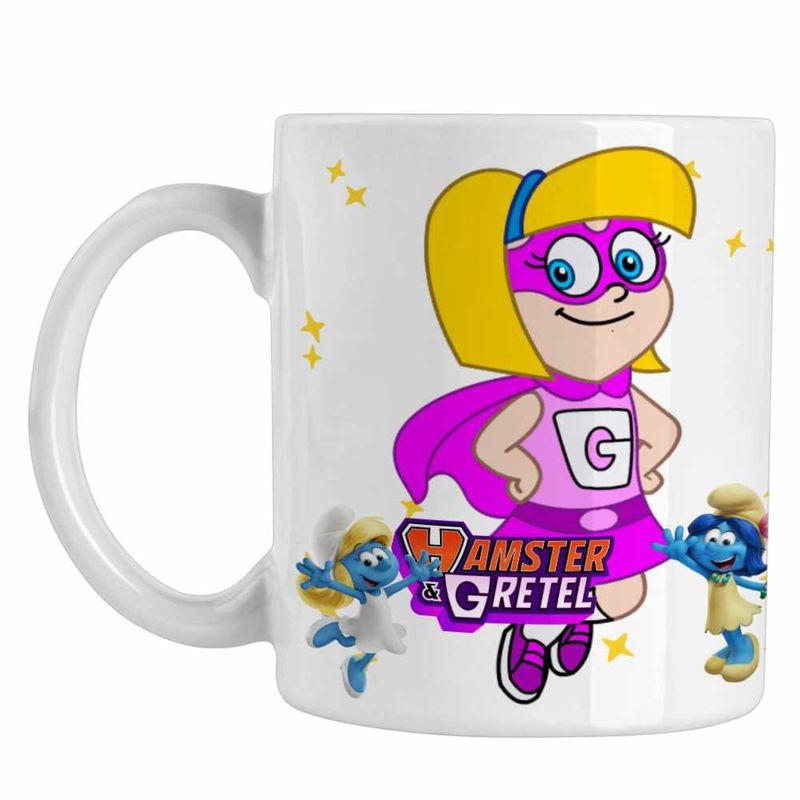 Casa si Gradina - Bucatarie si vesela - Cani si pahare - Cani si cesti - Cana Hamster Gretel Super Eroi Gretal CoolTrend, alba, 330ml - Infinity.ro