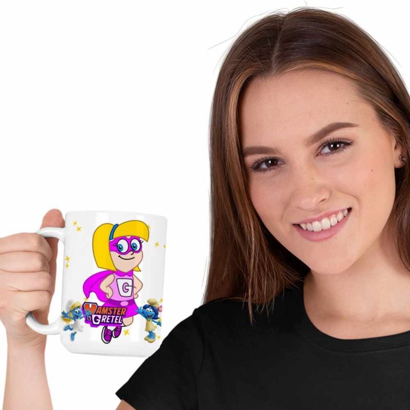 Casa si Gradina - Bucatarie si vesela - Cani si pahare - Cani si cesti - Cana Hamster Gretel Super Eroi Gretal CoolTrend, alba, 330ml - Infinity.ro