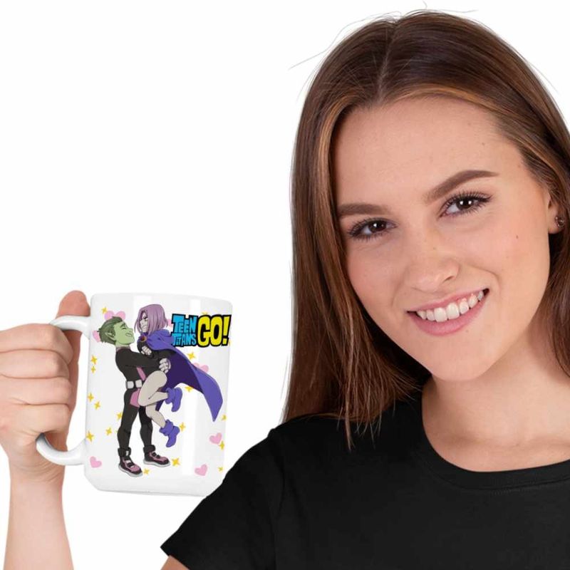 Casa si Gradina - Bucatarie si vesela - Cani si pahare - Cani si cesti - Cana Beast Raven Fanart Teen Titans Go Titani CoolTrend, alba, 330ml - Infinity.ro
