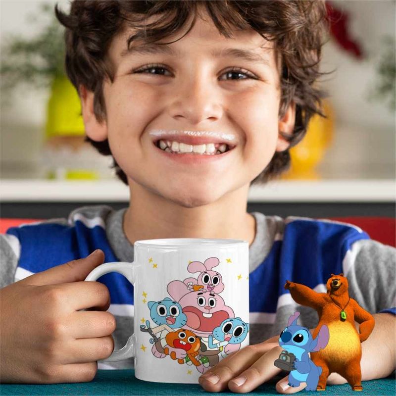 Casa si Gradina - Bucatarie si vesela - Cani si pahare - Cani si cesti - Cana Gumball Toata Familia Gumbal CoolTrend, alba, 330ml - Infinity.ro