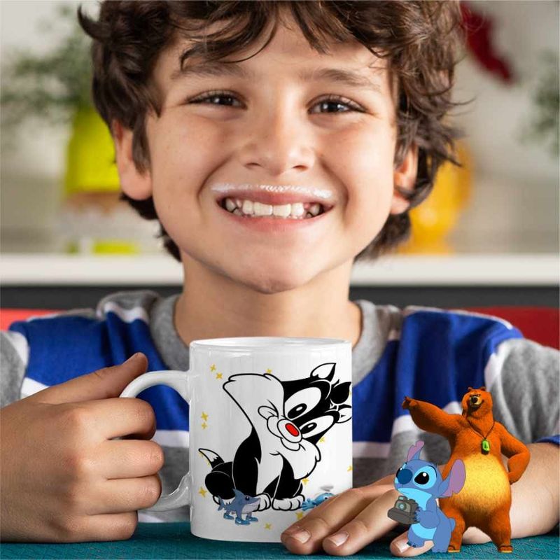 Casa si Gradina - Bucatarie si vesela - Cani si pahare - Cani si cesti - Cana Tweety Sylvester Bebelus CoolTrend, alba, 330ml - Infinity.ro