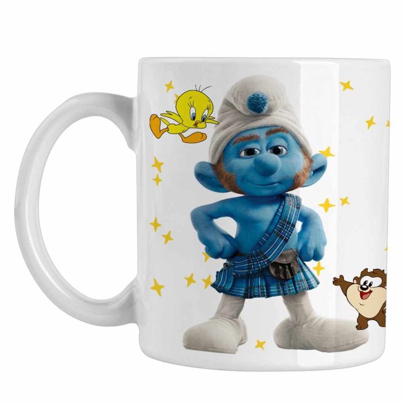 Casa si Gradina - Bucatarie si vesela - Cani si pahare - Cani si cesti - Cana Strumfii Scotianul Roscatul CoolTrend, alba, 330ml - Infinity.ro