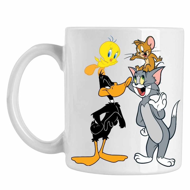 Casa si Gradina - Bucatarie si vesela - Cani si pahare - Cani si cesti - Cana Daffy Duck Tom Jerry Tweety, CoolTrend, alba, 330ml - Infinity.ro