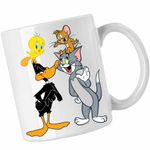 Casa si Gradina - Bucatarie si vesela - Cani si pahare - Cani si cesti - Cana Daffy Duck Tom Jerry Tweety, CoolTrend, alba, 330ml - Infinity.ro