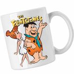 Casa si Gradina - Bucatarie si vesela - Cani si pahare - Cani si cesti - Cana Familia Flintstone Fred Wilma Plimbare Valentines Dragobete, CoolTrend, alba, 330ml - Infinity.ro