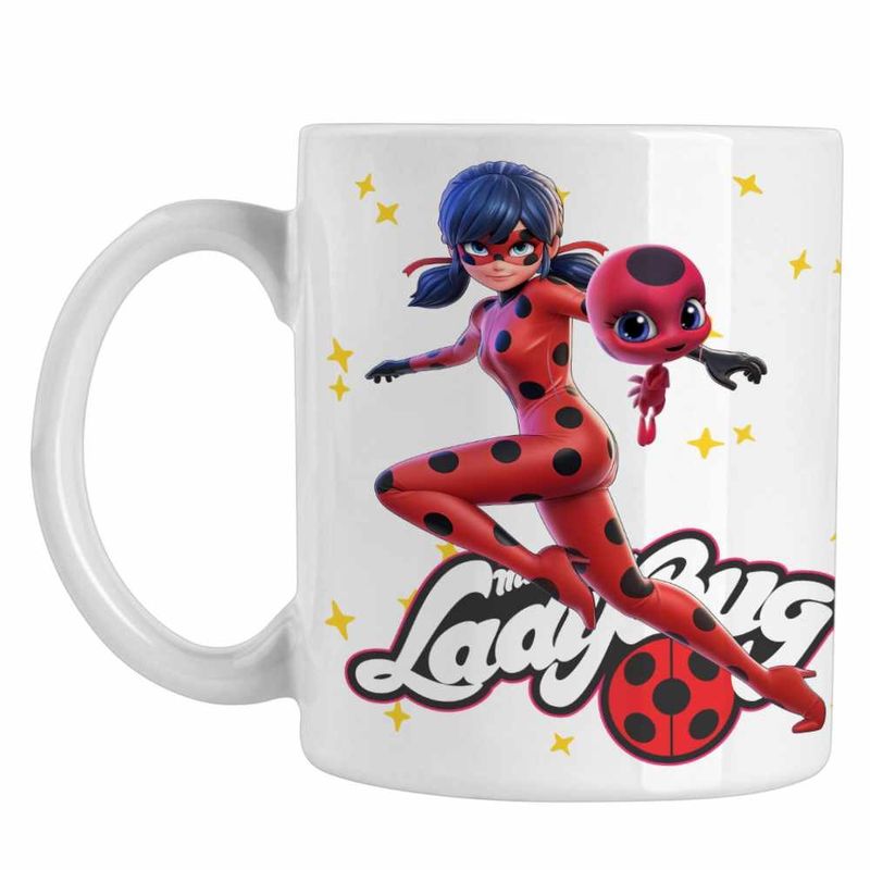 Casa si Gradina - Bucatarie si vesela - Cani si pahare - Cani si cesti - Cana Buburuza Marinette Tikki Ladybug Miraculos CoolTrend, alba, 330ml - Infinity.ro