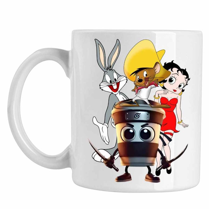 Casa si Gradina - Bucatarie si vesela - Cani si pahare - Cani si cesti - Cana Speedy Gonzales Capucino Asasino Bugs Bunny Betty Boop, CoolTrend, alba, 330ml - Infinity.ro