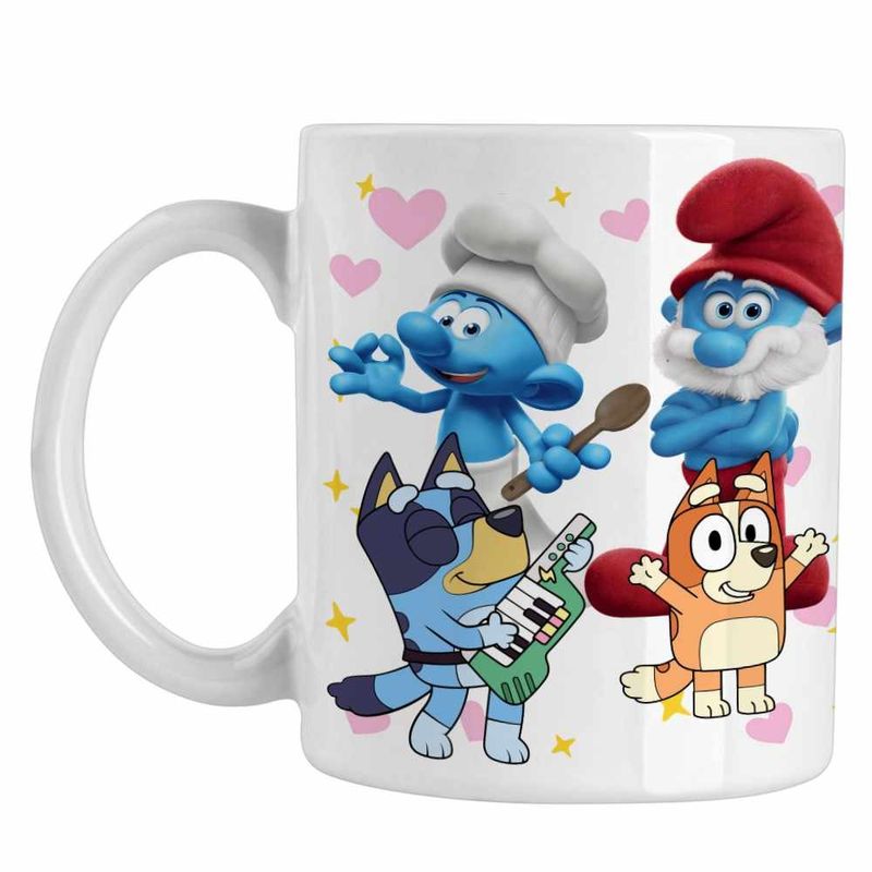 Casa si Gradina - Bucatarie si vesela - Cani si pahare - Cani si cesti - Cana Strumfii Bluey Bingo Papa Strumf Bucatarul CoolTrend, alba, 330ml - Infinity.ro
