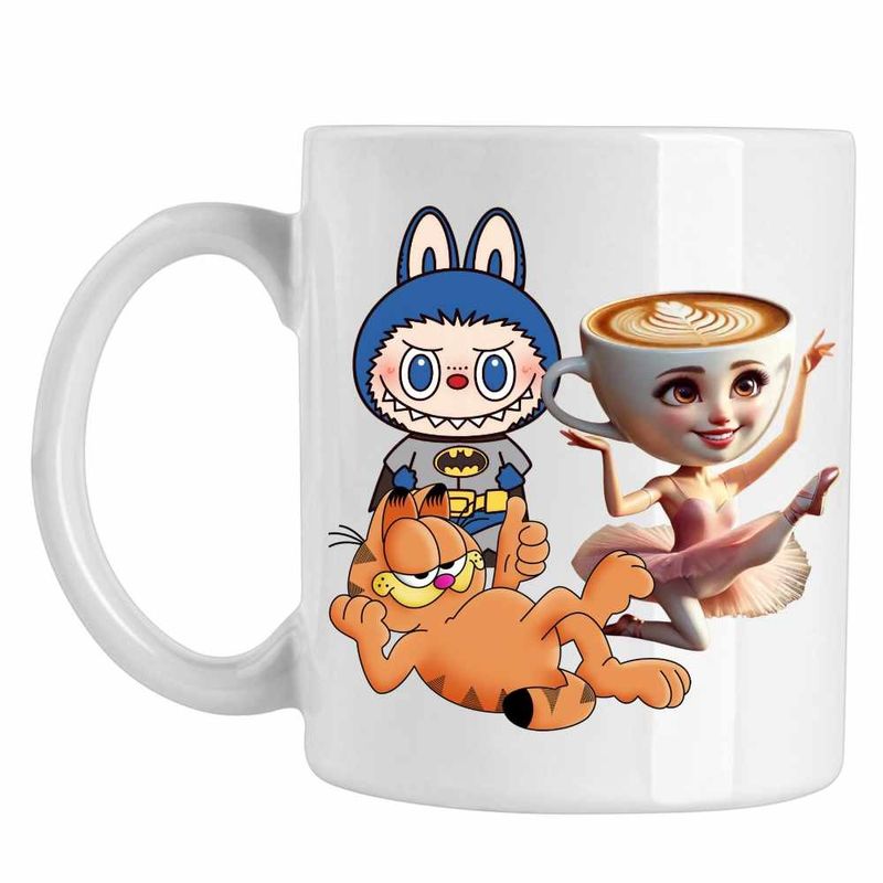 Casa si Gradina - Bucatarie si vesela - Cani si pahare - Cani si cesti - Cana Garfield Labubu Balerina Capucina, CoolTrend, alba, 330ml - Infinity.ro