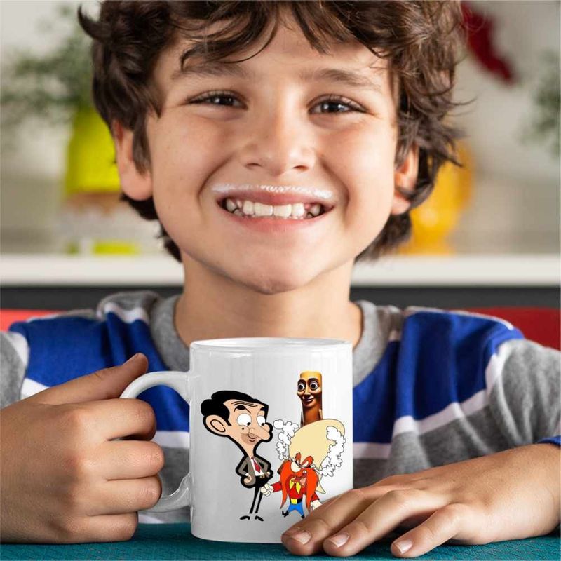 Casa si Gradina - Bucatarie si vesela - Cani si pahare - Cani si cesti - Cana Yosemite Sam Mr Bean Tung Sahur Brainrot Italian, CoolTrend, alba, 330ml - Infinity.ro
