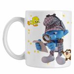 Casa si Gradina - Bucatarie si vesela - Cani si pahare - Cani si cesti - Cana Strumfii Detectiv Sherlock CoolTrend, alba, 330ml - Infinity.ro