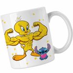 Casa si Gradina - Bucatarie si vesela - Cani si pahare - Cani si cesti - Cana Tweety Culturism Fitness CoolTrend, alba, 330ml - Infinity.ro