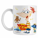 Casa si Gradina - Bucatarie si vesela - Cani si pahare - Cani si cesti - Cana Phineas and Ferb Desene CoolTrend, alba, 330ml - Infinity.ro