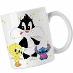 Casa si Gradina - Bucatarie si vesela - Cani si pahare - Cani si cesti - Cana Tweety Sylvester Scutec CoolTrend, alba, 330ml - Infinity.ro